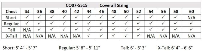 5-7-1/2 to 5-11 Regular/Size 54 Orange 5'-7-1/2 to 5'-11 TOPPS SAFETY CO07-5640 Reg/54 CO07-5640 NOMEX Coverall 6 oz 5-7-1/2 to 5-11 Regular/Size 54 Orange 5'-7-1/2 to 5'-11 TOPPS SAFETY CO07-5640 Reg/54 CO07-5640 NOMEX Coverall 6 oz