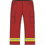 FireDex Wildland Fire Pants, NFPA - Deluxe, Cotton, Red