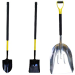 FireHooks SHV-S27 Scoop Shovel Aluminum with D Handle