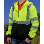 Dicke SZ150 Hooded Sweat Shirts, Class 3, Black Bottom, Lime Yellow - Zipper