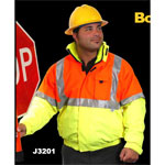 Dicke J3201 Economy Bomber Jackets, Class 3 - Lime/Orange