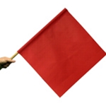 Dicke 2024-18 Red Warning Flags, 18" Red Vinyl Flag w/24" Wood Staf