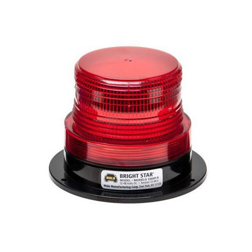 Bright Star Emergency Warning Strobe Light 3360P-R Red Lens Permanent Mount Wolo