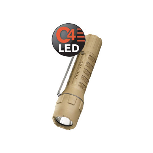 Streamlight PolyTac LED Flashlight - 120 Lumens, Coyote Color, Waterproof, Uses CR123A Batteries