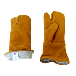 Chicago Protective WSOF-CL 14" Rust Split Leather One Finger Mitten