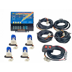 Wolo 8004-5BBBB Strobe Kit LIGHTNING 4 Blue Strobe Bulbs 12-24 Volt