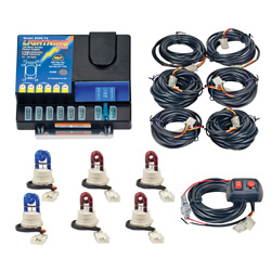 Wolo 8006-12-2B4R Strobe Kit LIGHTNING PLUS 2 Blue - 4 Red Strobe Bu