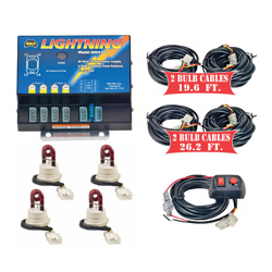 Wolo 8104XL-7RRRR Strobe Kit LIGHTNING XL 4 Red Strobe Bulbs 12-24 V