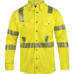Lakeland ISHAT29RT High Performance FR Knit Button-Up Shirt - Hi-Vis Yellow