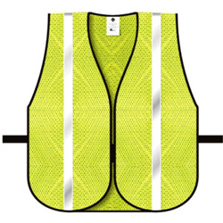 Dicke V12 General Purpose Safety Vest, Mesh Lime 1" White Hi Gloss