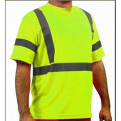 Dicke TS151 T-Shirt, Lime Class 3, Wicking Polyester, 2" Silver S