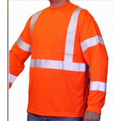 Dicke TS450 T-Shirt, Orange Long Sleeve Class 3, Wicking Polyeste