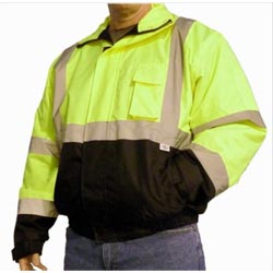 Dicke J3300 Economy Bomber Jackets, Class 3 - Lime/Black