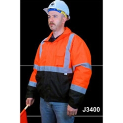 Dicke J3400 Economy Bomber Jackets, Class 3 - Orange/Black