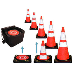 Dicke CC5B Collapsible cones, 28" Cone 5-Pack with Storage Bag, NFPA - IN STOCK - ON SALE